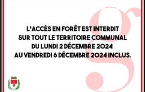 Accès interdit à la forêt de Gréasque du 2 au 6 décembre 2024