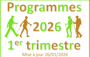Programme randonnées et marche nordique 1er trimestre 2026 (mise à jour 26/01/2026)