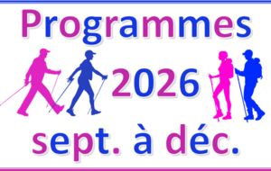 Programme randonnée et marche nordique sept.-déc. 2026
