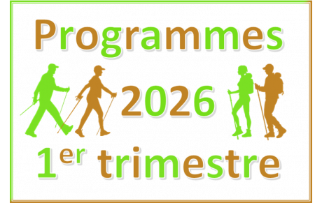 Programme randonnées et marche nordique 1er trimestre 2026 (mise à jour 27/02/2026)